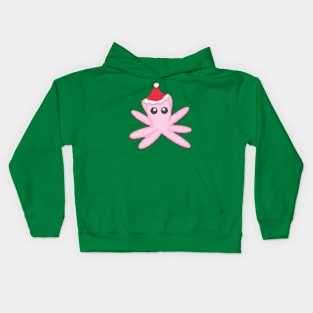 🐙 Octopus in a Santa Hat Kids Hoodie